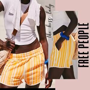 Free People shorts striped sweat jogger activewear Movement cotton blend Medium